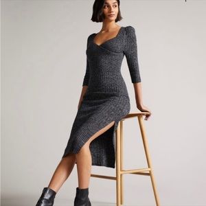 Ted Baker Chelsiy Sweetheart Neckline Sweater dress EUC